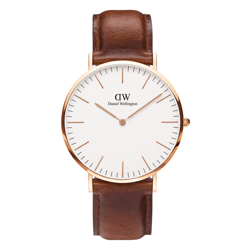 Daniel Wellington Classic St Mawes orologio uomo bianco/marrone 40mm DW00100006