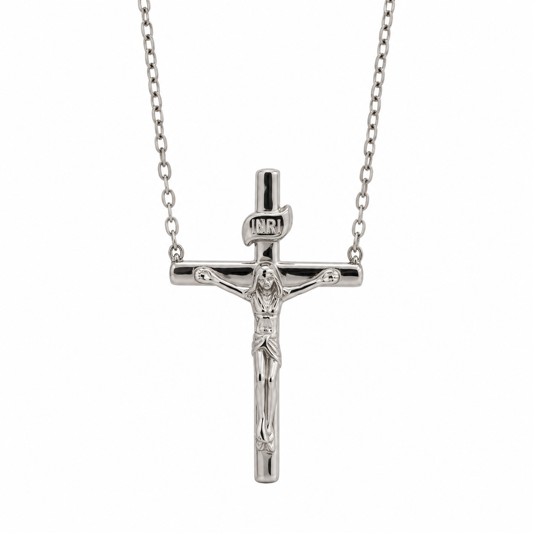 Bysimon - Collana con crocifisso in argento sterling 925 con immagine di Gesù