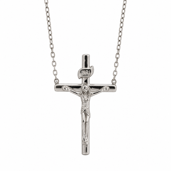 Bysimon - Collana con crocifisso in argento sterling 925 con immagine di Gesù