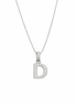 fico gioielli - Collana con Iniziale “D” in Argento con Zirconi
