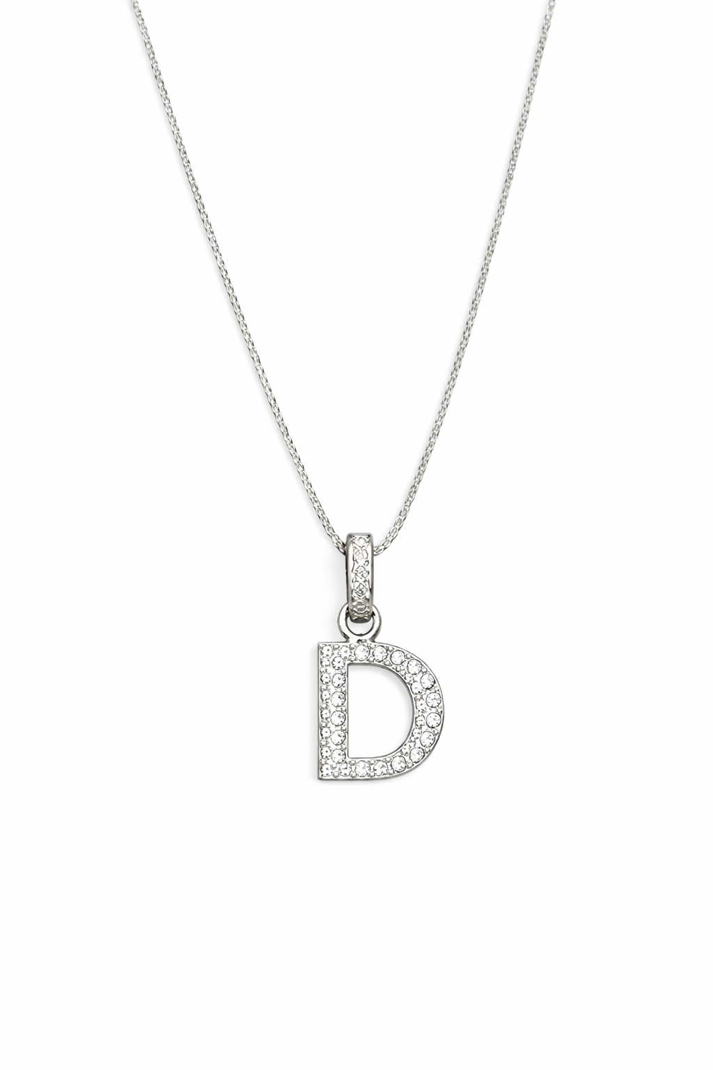 fico gioielli - Collana con Iniziale “D” in Argento con Zirconi