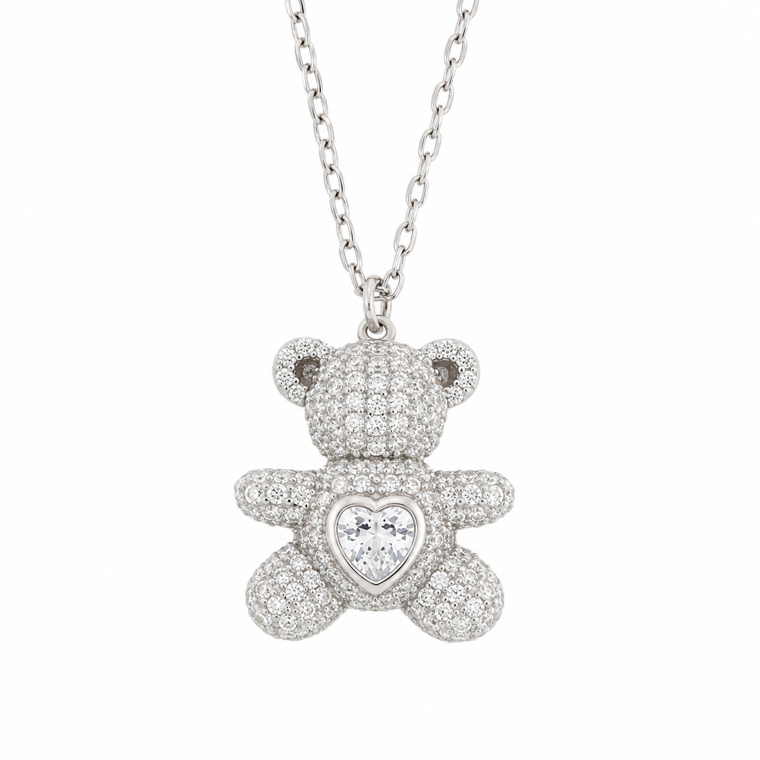 BYSIMON - Collana in Argento 925 con orsacchiotto zirconato