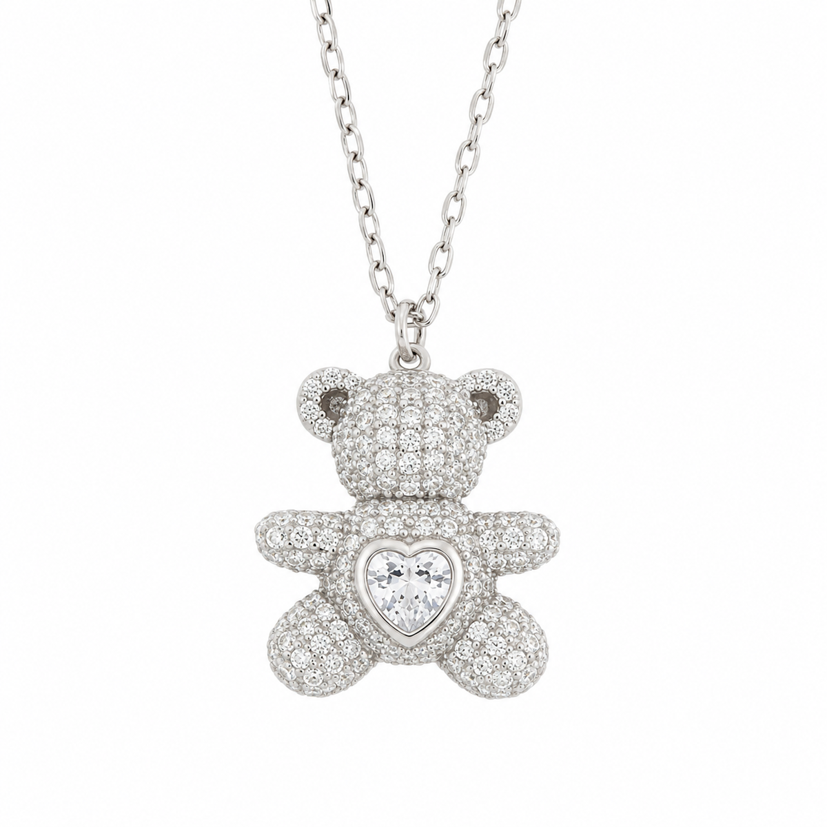 BYSIMON - Collana in Argento 925 con orsacchiotto zirconato