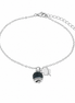 BYSIMON - Bracciale in Argento 925 campanella portafortuna impreziosito da zirconi blu e quadrifoglio