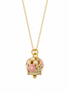 BYSIMON - Collana in Argento 925 con campanella con fiore rosa