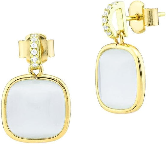 XOR727DW Orecchini placcati oro giallo con cristallo white e zirconi