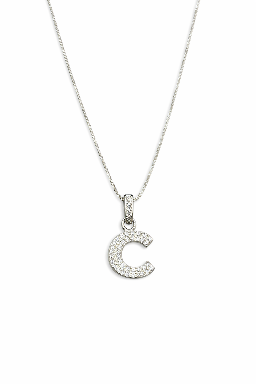 fico gioielli - Collana con Iniziale “C” in Argento con Zirconi