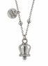 Amo Capri - Collana in Acciaio con campanella portafortuna, impreziosita da cristalli