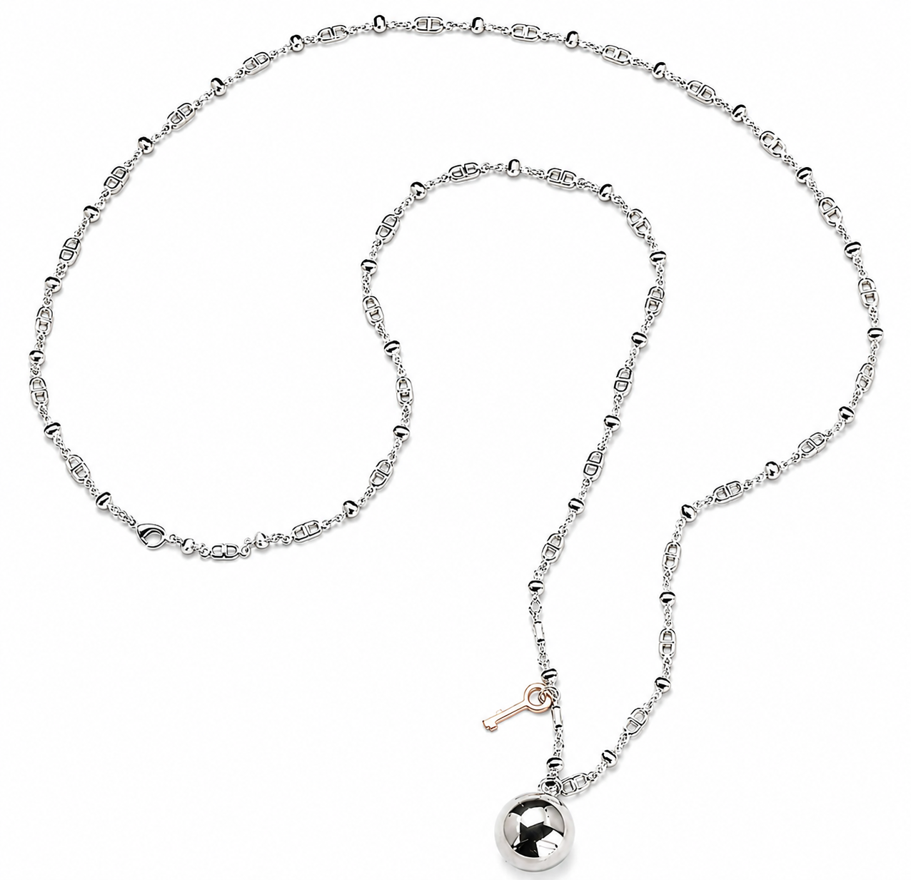 Sovrani - Collana chiama angeli in ottone con chiave