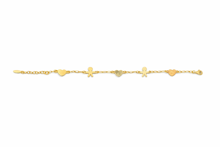 fico gioielli - Bracciale Cuori e Bimbi in Argento 925