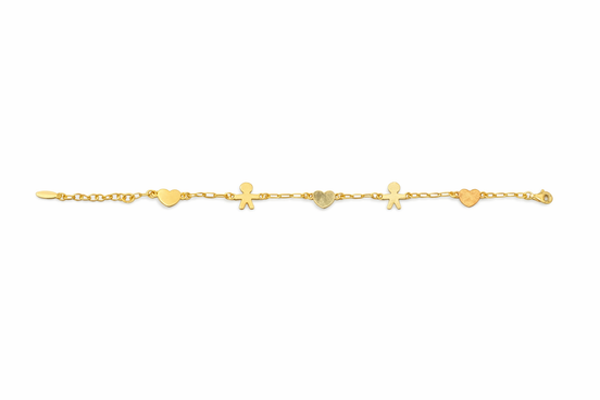 fico gioielli - Bracciale Cuori e Bimbi in Argento 925