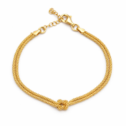 fico gioielli - Bracciale Nodo Centrale in Argento 925 Dorato