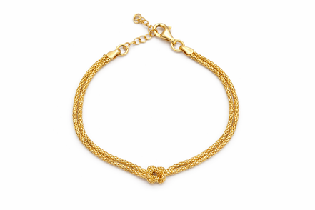 fico gioielli - Bracciale Nodo Centrale in Argento 925 Dorato