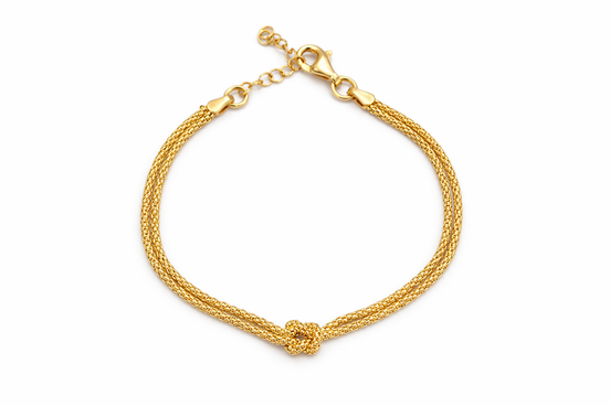 fico gioielli - Bracciale Nodo Centrale in Argento 925 Dorato
