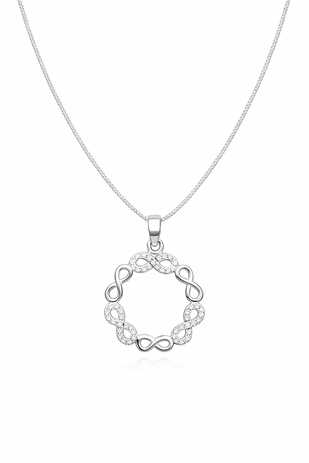 fico gioielli - Collana Cerchio Infinito con Zirconi in Argento