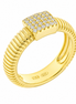 BYSIMON - Anello in Argento 925 con pave centrale oro giallo