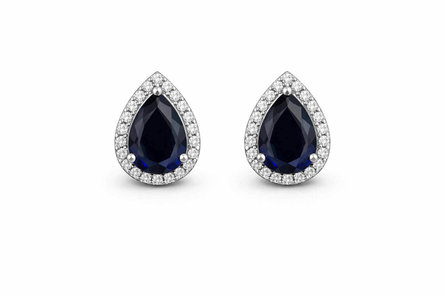 fico gioielli - Orecchini Goccia Blu con Zirconi in Argento 925
