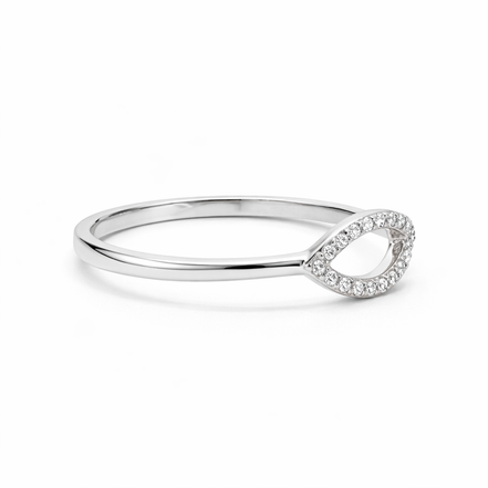 fico gioielli - Anello Ovale in Argento 925 con Zirconi