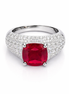 Fico Gioielli - Anello con Pietra Rossa e Pavé di Zirconi in Argento 925