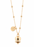 amo capri - Collana in Metallo con campanella portafortuna pendente, impreziosita da cristalli