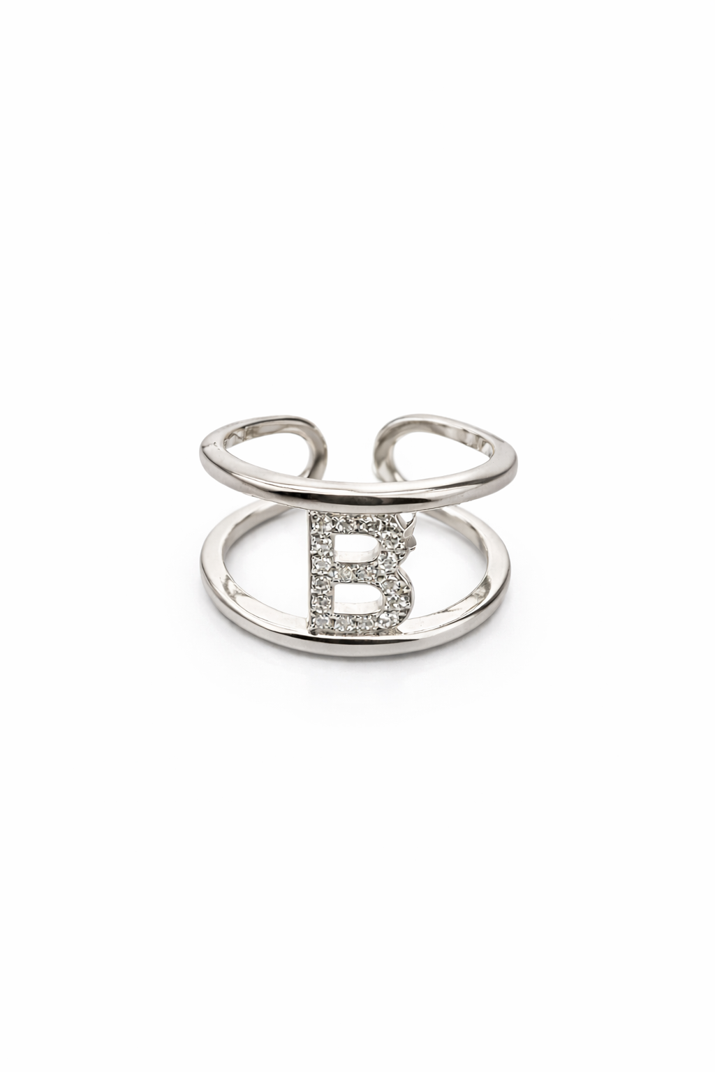 fico gioielli - Anello Iniziale “B” in Argento