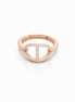 fico gioielli - Anello Design Geometrico in Argento 925 Rosé con Zirconi Bianchi