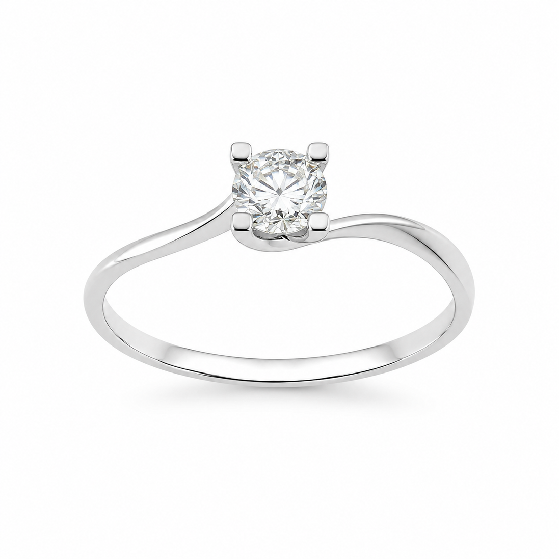 Fico gioielli - Anello solitario in Oro Bianco 18 KT con Diamante