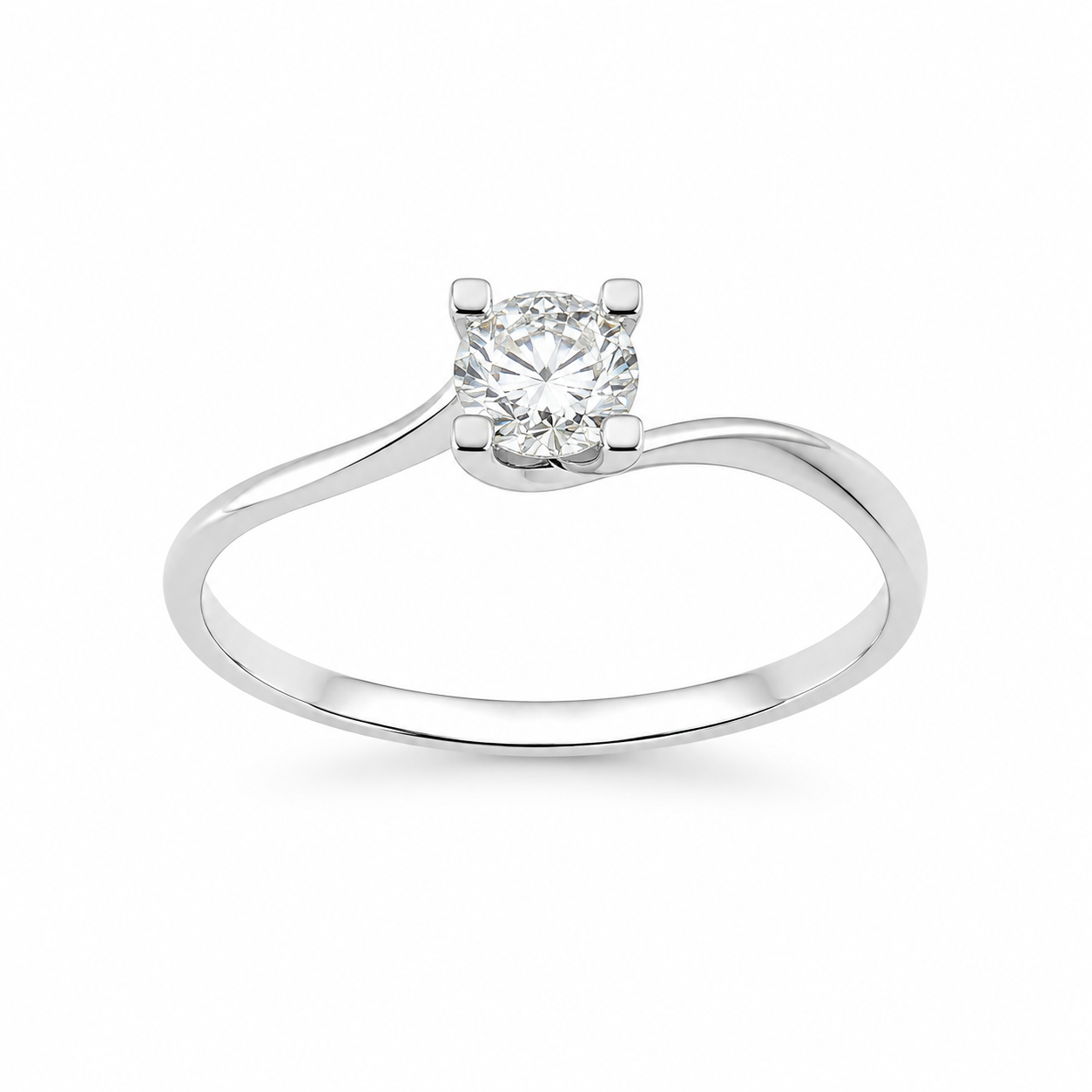Fico gioielli - Anello solitario in Oro Bianco 18 KT con Diamante