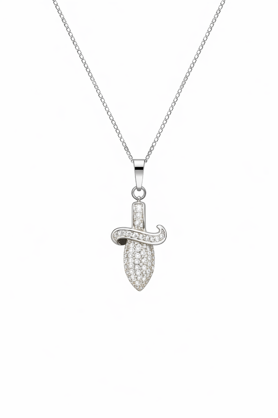 fico gioielli - Collana Ciondolo Elegante in Argento 925 con Zirconi