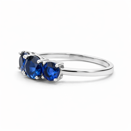 fico gioielli - Anello Trilogy in Argento 925 con Pietre Blu