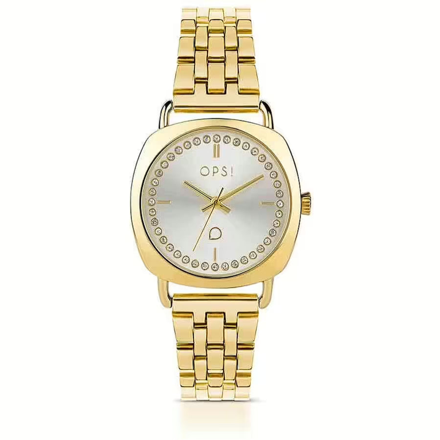 Orologio Donna Ops Acciaio dorato Ring Diamond Quarzo Solo Tempo OPSPW-1011-3700