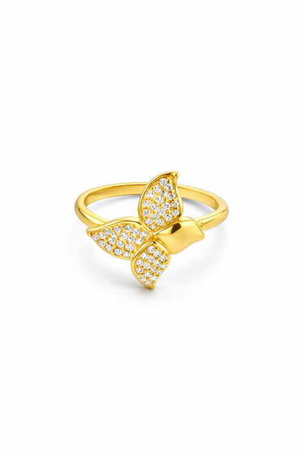 fico gioielli - Anello Fiore Pavé in Finitura Oro