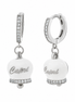 Amo Capri - Orecchini in Argento 925 con campanella bianca Capri e zirconi