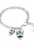 AMO CAPRI Bracciale in Metallo con campana colorata e piccola campanella con cuori
