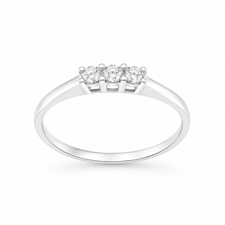 Fico Gioielli - Anello trilogy in Oro Bianco 18 KT con Diamanti