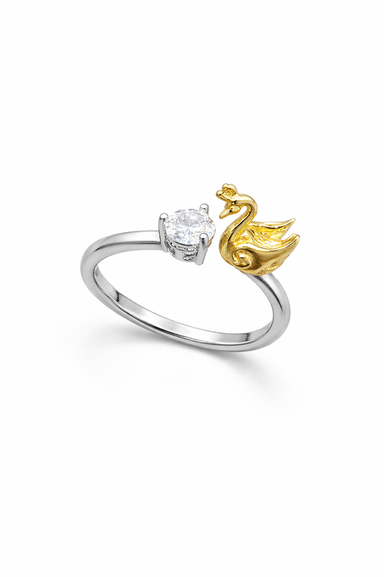 fico gioielli - Anello Swan Elegance Bicolore