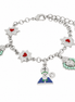 amo napoli - Bracciale in Metallo con San Gennaro cuore verde e cuore sacro