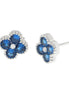 BYSIMON - Orecchini in Argento 925 con fiore blu