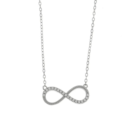 BYSIMON - Collana in Argento 925 con simbolo infinito e zirconi bianchi