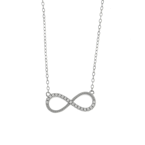 BYSIMON - Collana in Argento 925 con simbolo infinito e zirconi bianchi