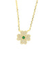 BYSIMON - Collana in Argento 925 con quadrifoglio zirconato placcato oro