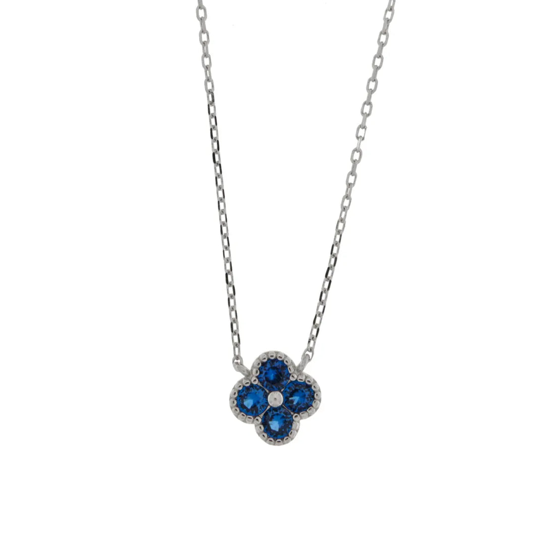 BYSIMON - Collana in Argento 925 con fiore blu