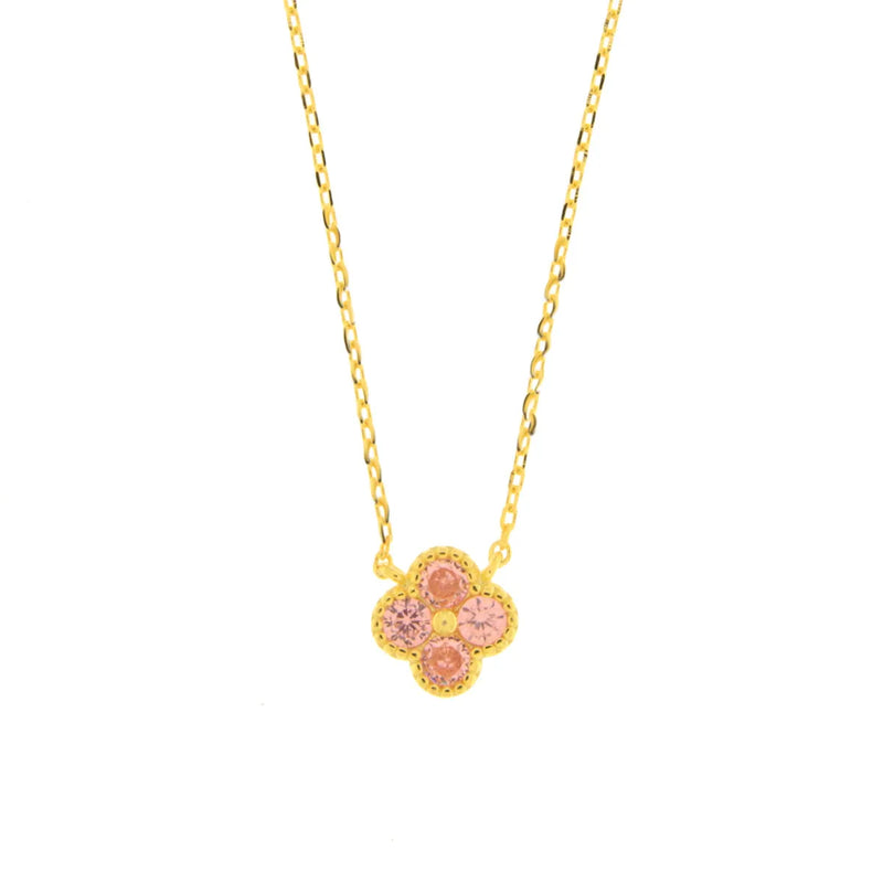 BYSIMON - Collana in Argento 925 con fiore rosa