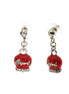 Amo Capri - Orecchini in Metallo con campanella capri pendente in smalto rosso, impreziosita da cristalli