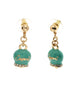 amo capri - Orecchini in Metallo con campanella capri pendente in smalto verde acqua, impreziosita da cristalli