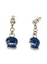 amo capri - Orecchini in Metallo con campanella capri pendente in smalto blu, impreziosita da cristalli