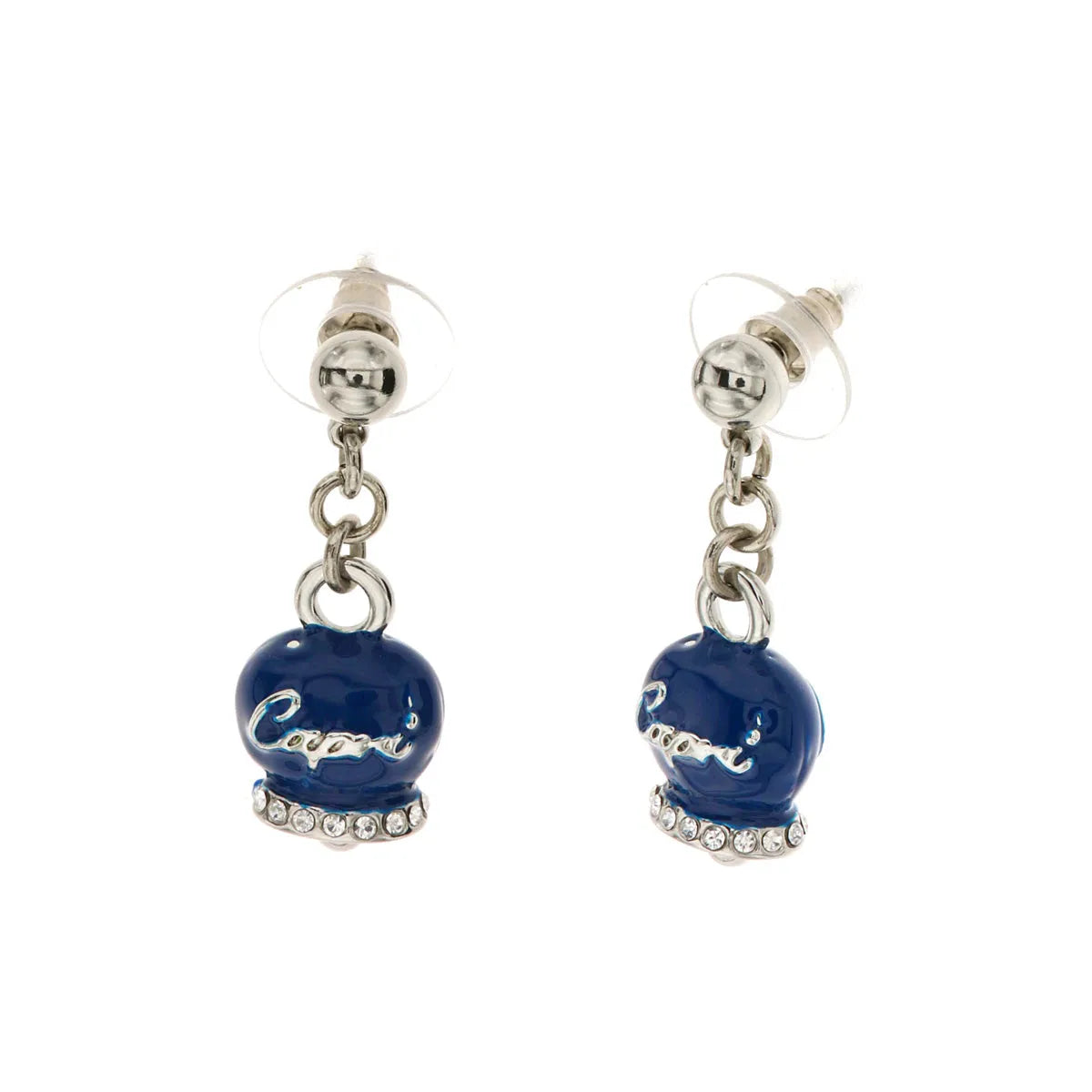 amo capri - Orecchini in Metallo con campanella capri pendente in smalto blu, impreziosita da cristalli