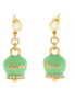 amo capri -    Orecchini in Metallo con campanella verde scritta capri