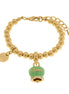 amo capri - Bracciale in Metallo con campanella verde scritta capri