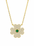 BYSIMON - Collana in Argento 925 con quadrifoglio zirconato placcato oro